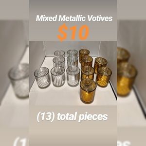Set of 13 Metallic Votives - Party /Wedding/ Home